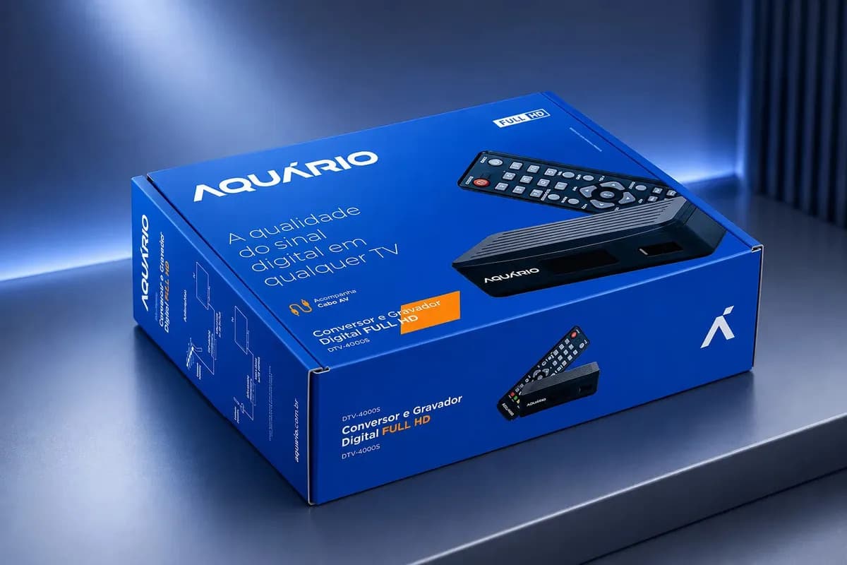 Conversor Digital Aquário DTV-4000SFull Hd Compacto Aquário Alta Qualidade Preto — imagem 3