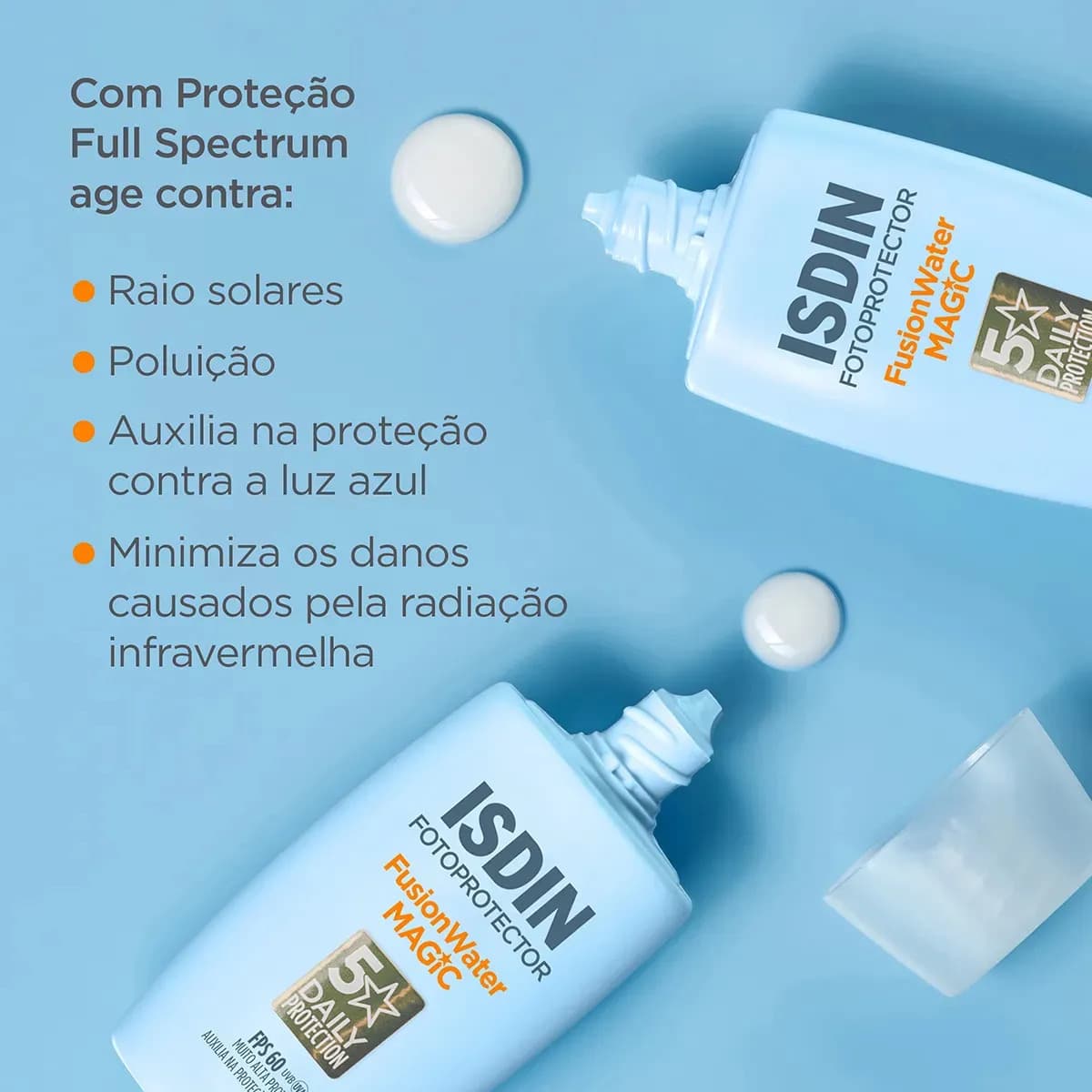 ISDIN Protetor Solar Facial Fusion Water 5 Stars Sem Cor FPS 60 - 50ml — imagem 4