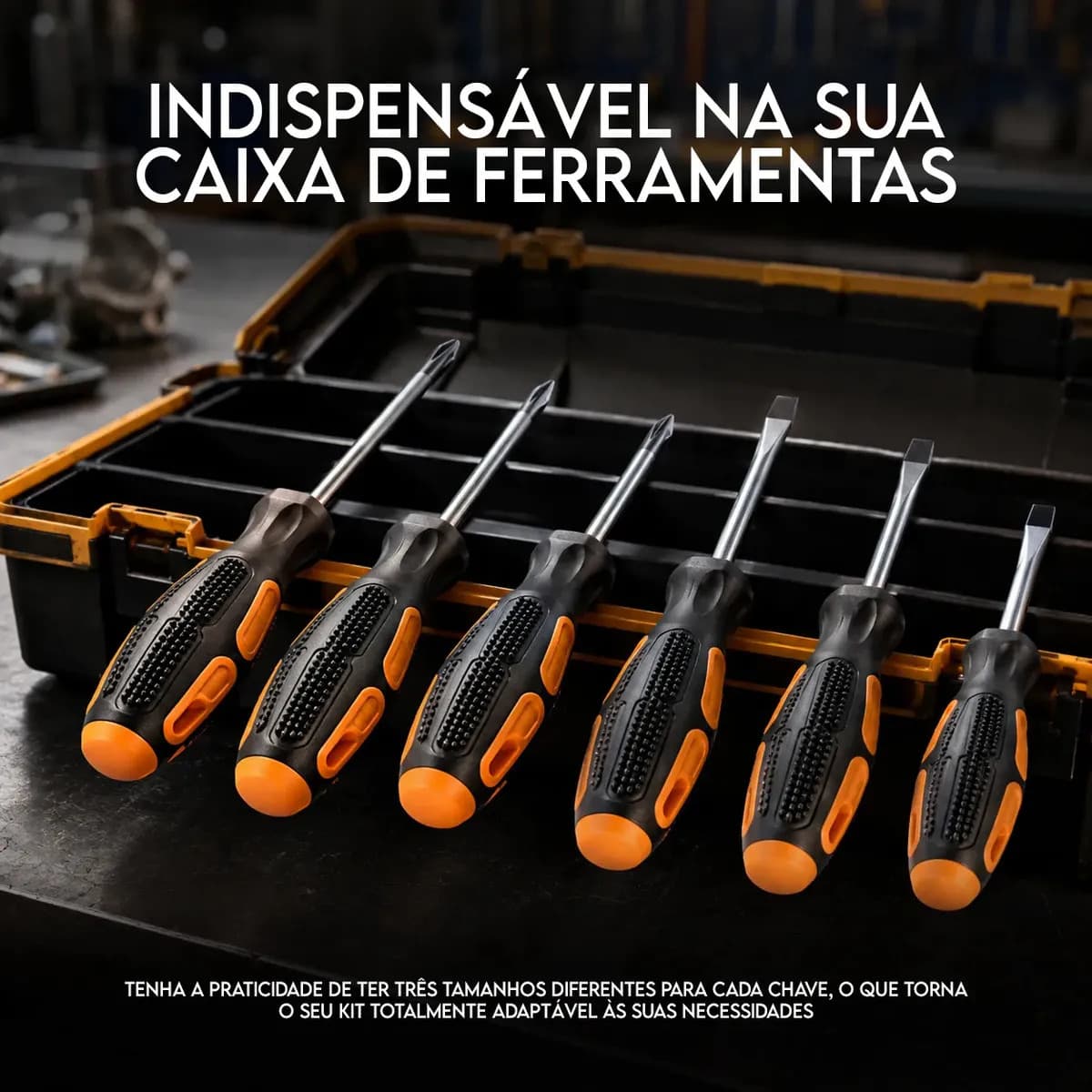 Kit Jogo Chaves Fenda Phillips 6 Peças Imantadas Cabo Emborrachado Aço Profissional Oficina Manutenção Mecânica Reparos Ferramentas — imagem 6