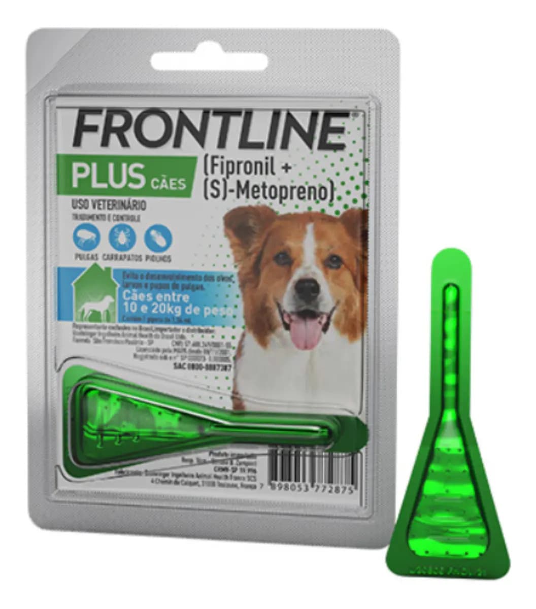 Antipulgas Carrapatos Frontline Plus Cães 10kg a 20kg 1,34ml — imagem 4