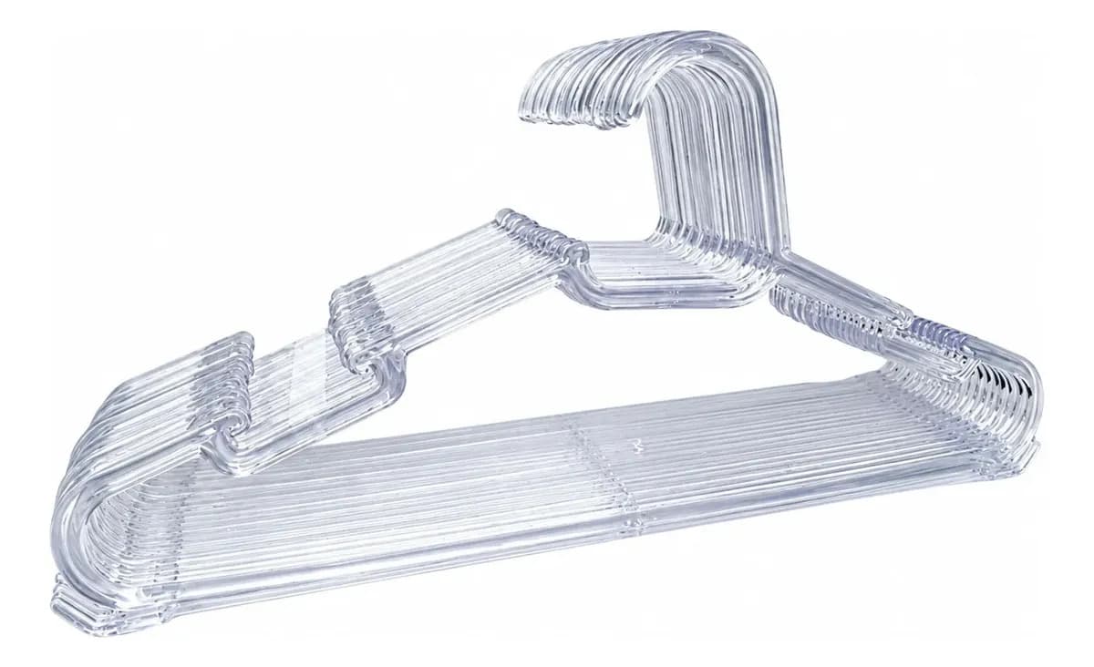 Kit 50 Cabide Adulto Acrílico Transparente Organizador Roupa — imagem 6
