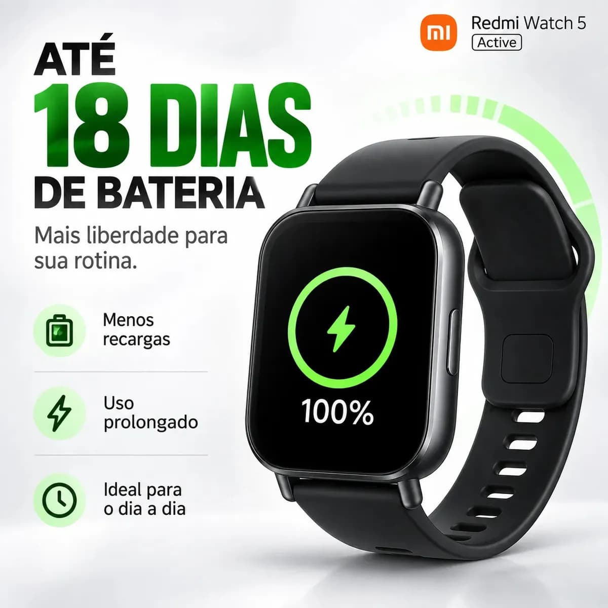 Smartwatch Xiaomi Redmi Watch 5 Active Tela Lcd 2.00 Preto — imagem 3