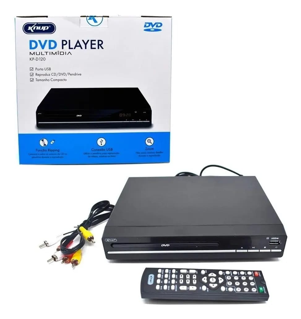 Dvd Player Knup KP-D120 Preto Mp3 Ripping Media Player USB Pen Drive — imagem 4