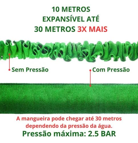 Mangueira Magica Expansível Retratil 30m Com Pistola 7 Jato Verde — imagem 2
