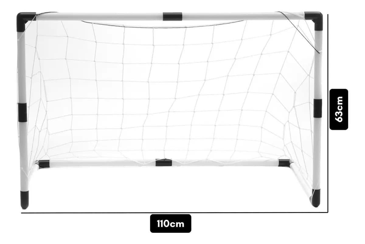 Trave Futebol Kit 2 Mini Golzinhos Gol Infantil Bola E Bomba Branco — imagem 3