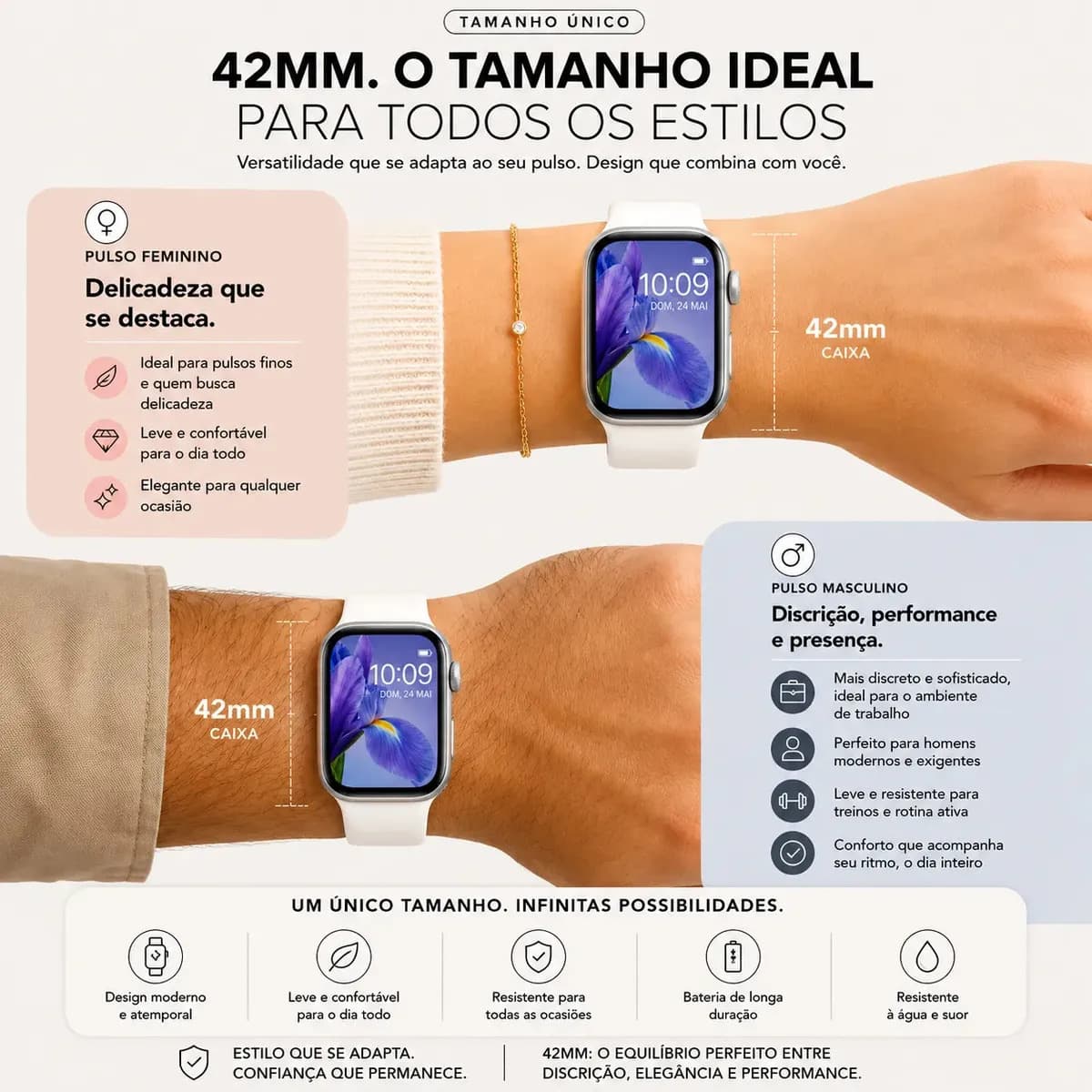 Relogio Microwear Smartwatch S11 Mini Series 11 42mm Whatsapp Gps Nfc Modo Esporte Fitness inteligente Prateado Branco — imagem 2