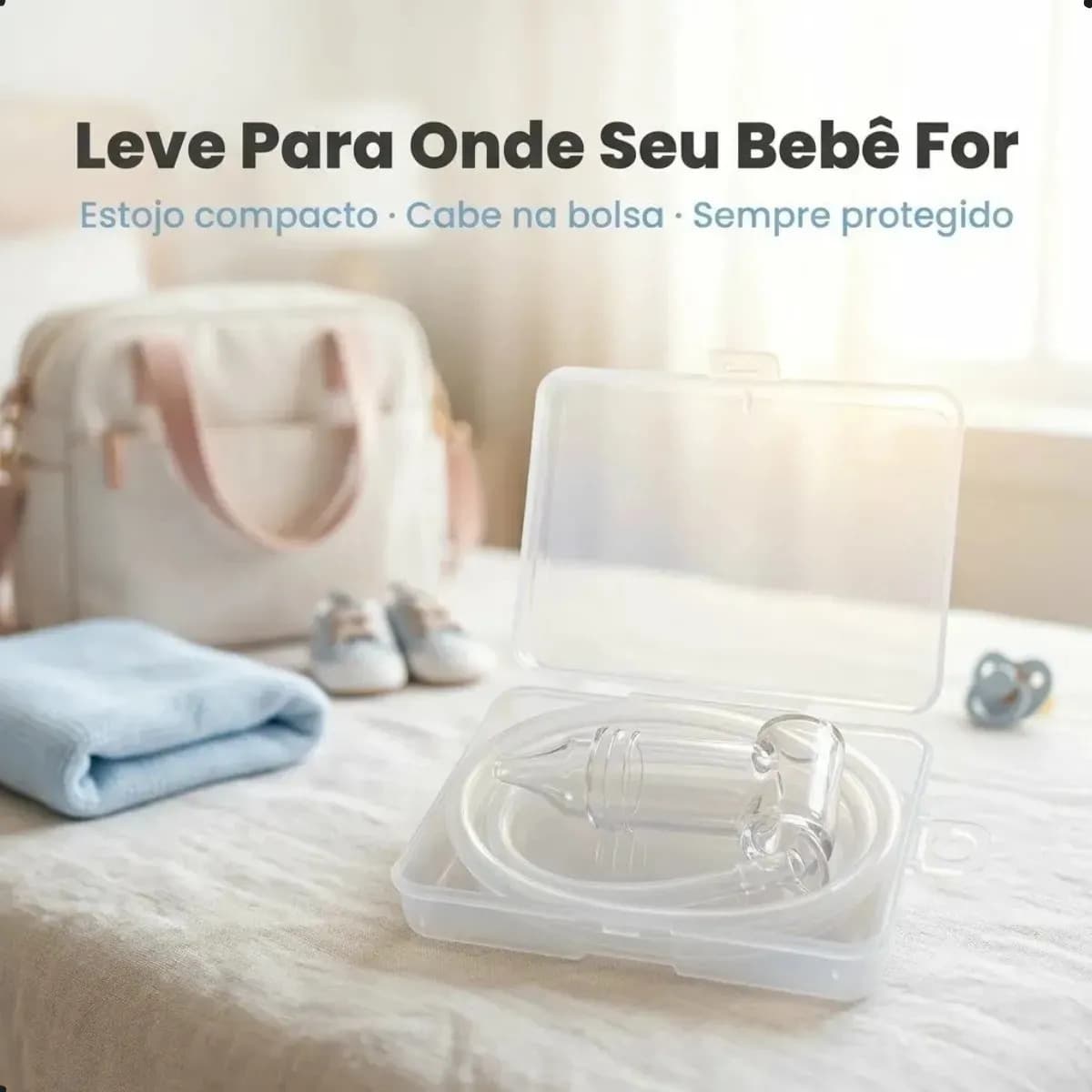 Aspirador Nasal Manual Buba Incolor Com Estojo 2 Bicos Antibacteriano — imagem 4