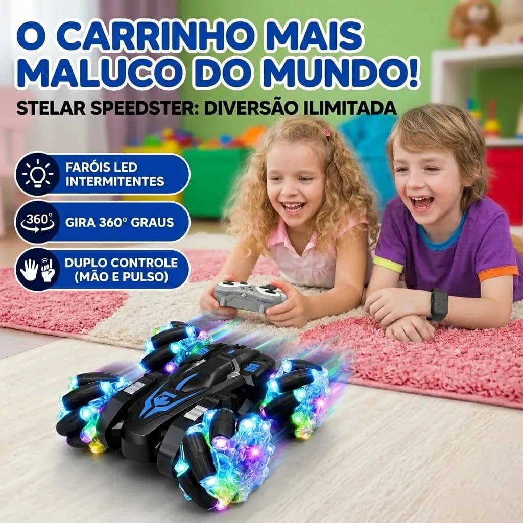Carrinho De Controle Remoto Maluco Speed Girl Gira 360 Graus Inteligente 9 Funções Rápido Recarregável Menina Kizumba Cor Preto — imagem 2