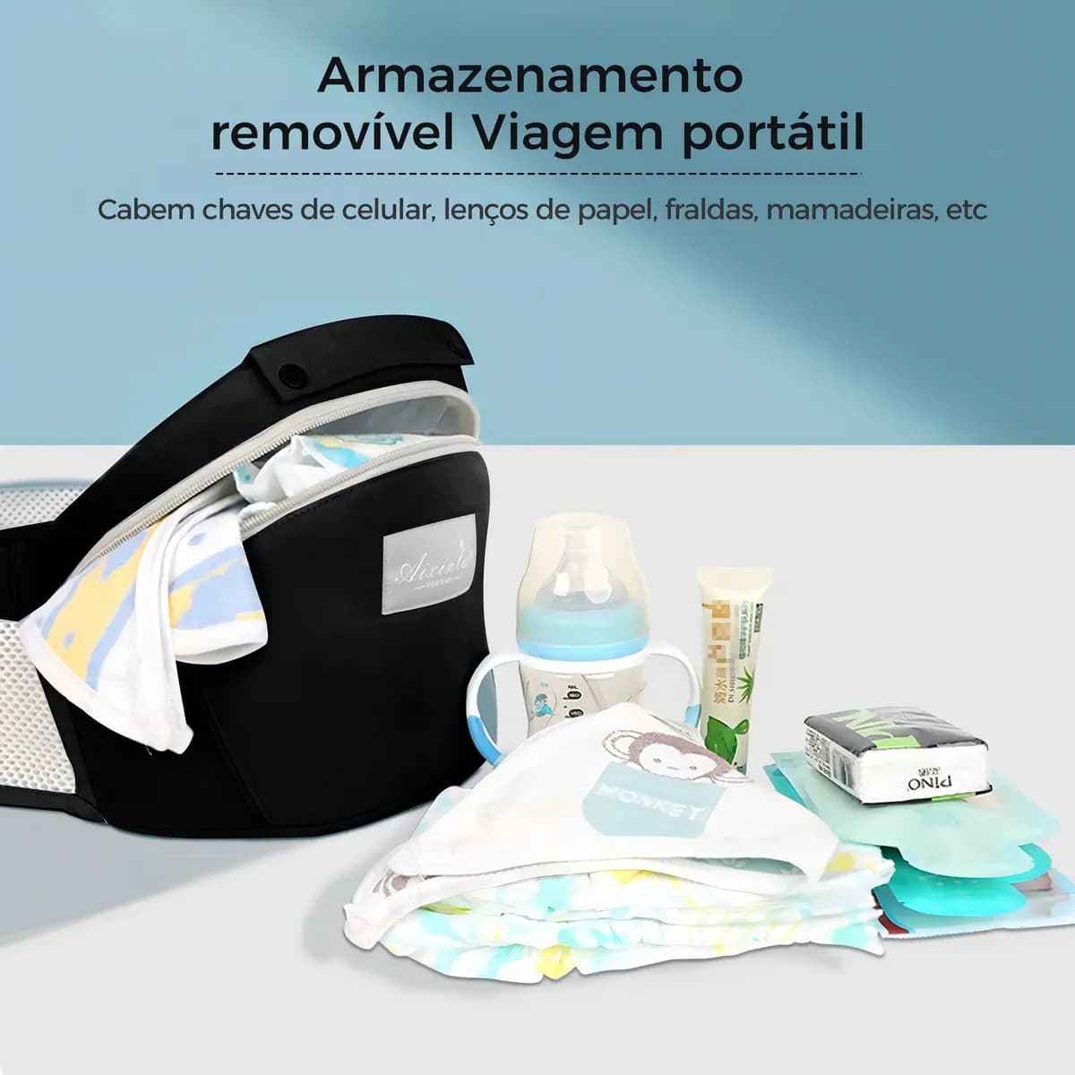 Bolsa Canguru Ergonômico Bebê 3 Em 1 Hygge Moments Cor Preto — imagem 6