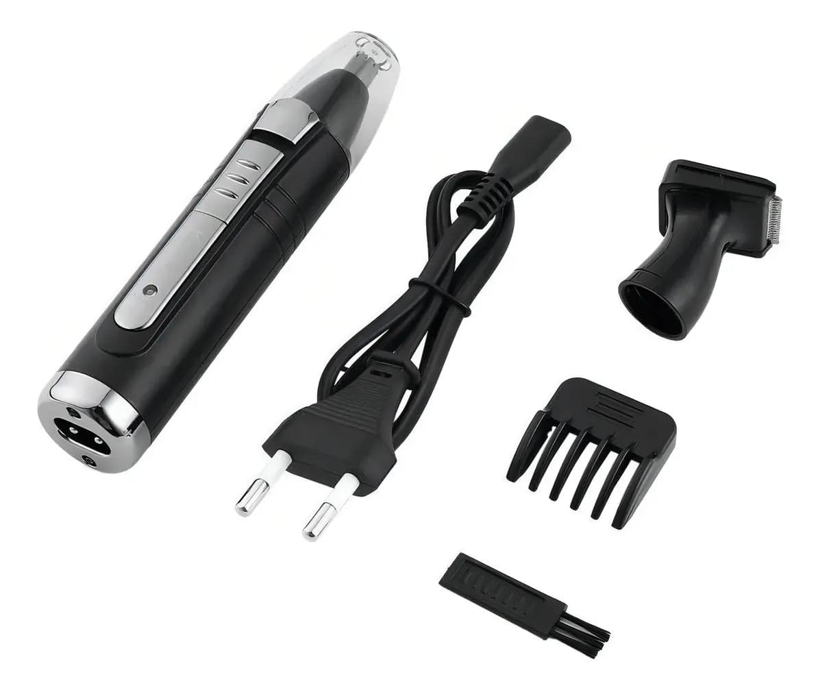 Aparador de Pelos Kemei KM-6511 Nariz Orelhas Sem Fio Preto — imagem 2