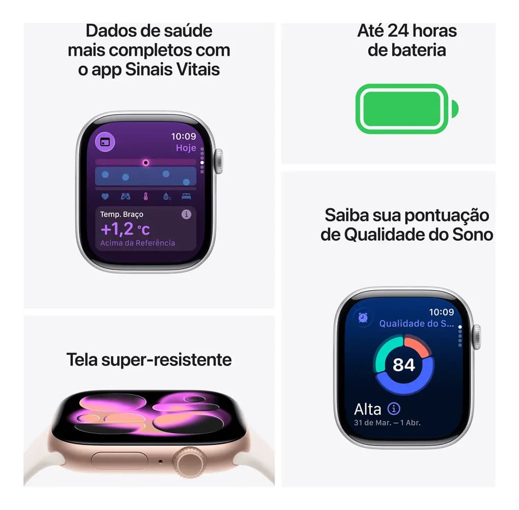 Apple Watch Series 11 GPS - Caixa cor de ouro rosa de alumínio – 42 mm - Pulseira esportiva blush-clara – P/M — imagem 3