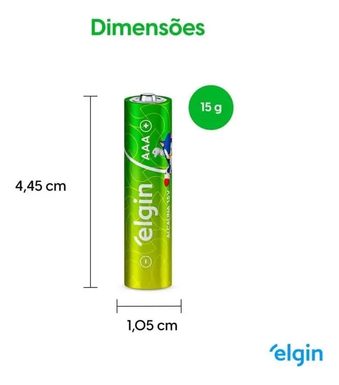 Kit 24 Pilhas Baterias AAA Elgin Palito Alcalina — imagem 5