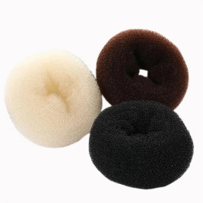 Kit 12 Rosquinha Coque JUJUBA BEAUTY Esponja Cabelo Preto 8cm — imagem 3
