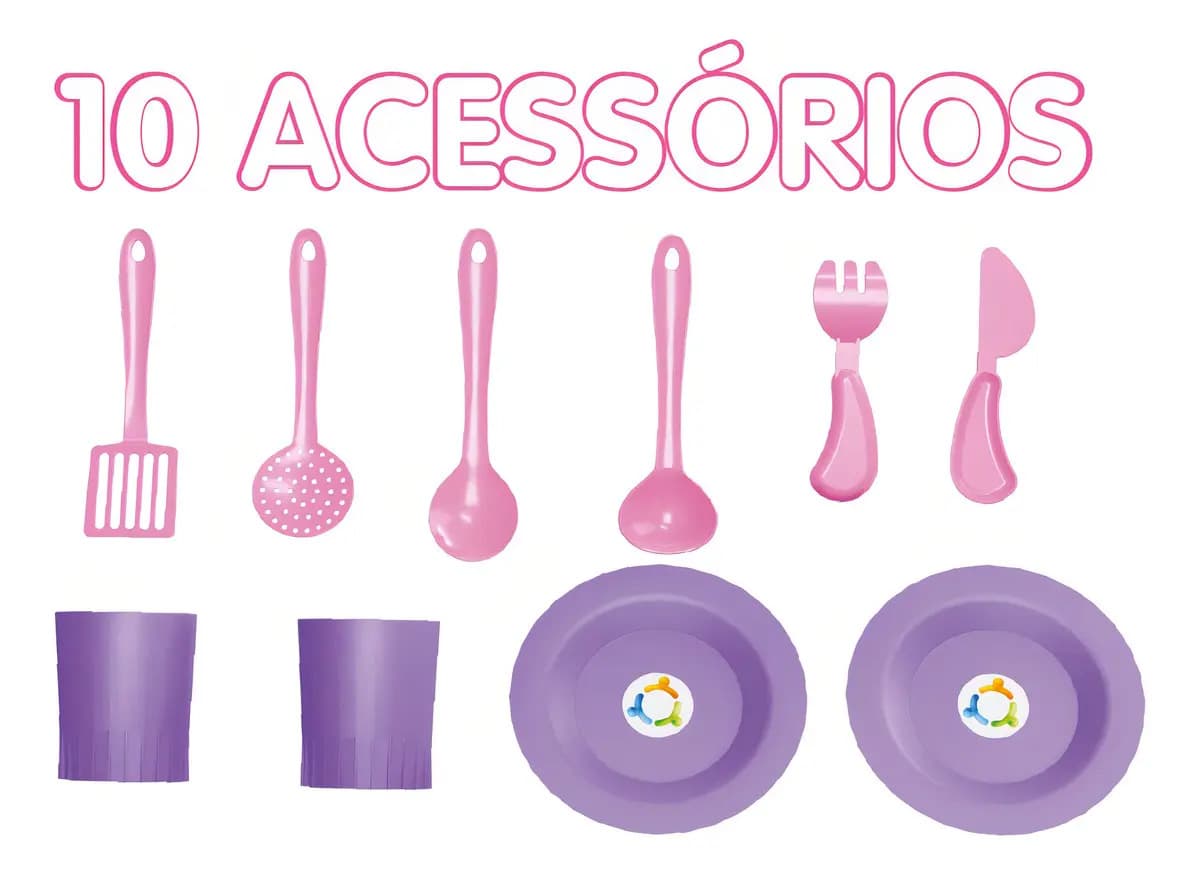 Cozinha Infantil De Brinquedo Completa Sai Água + Acessórios Cor Roxo — imagem 5