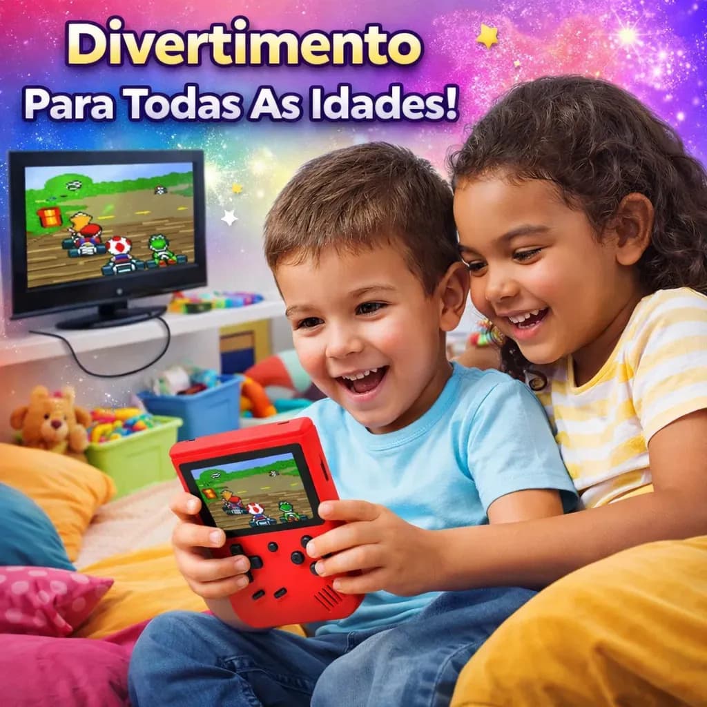 Video Game Retro Portátil com Tela Colorida e Cabo AV para TV — imagem 4