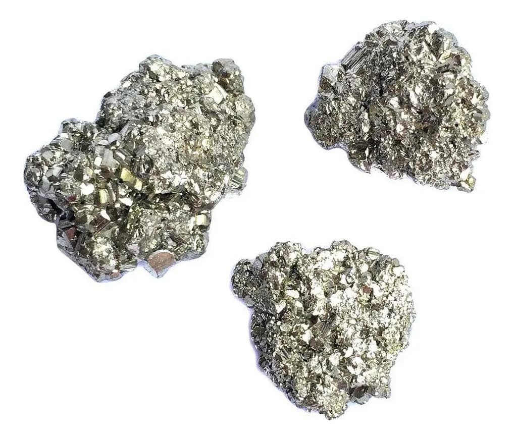 Kit 3 Mini Pirita Bruta Cristal Pedra Natural Prosperidade — imagem 4