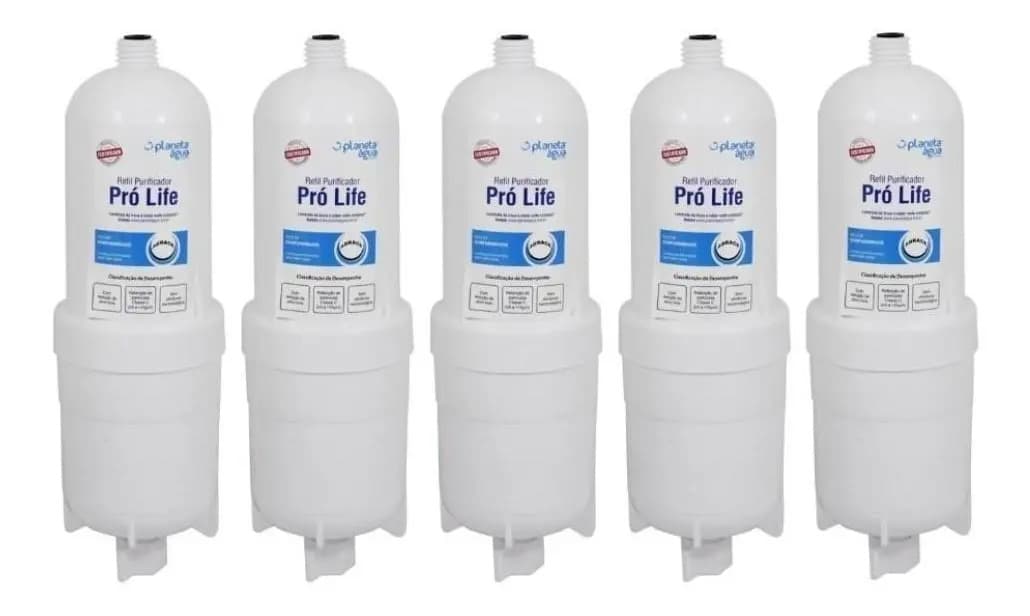 Kit 5 Refis Filtro Água Planeta Água Pro Life Soft Everest Compatível