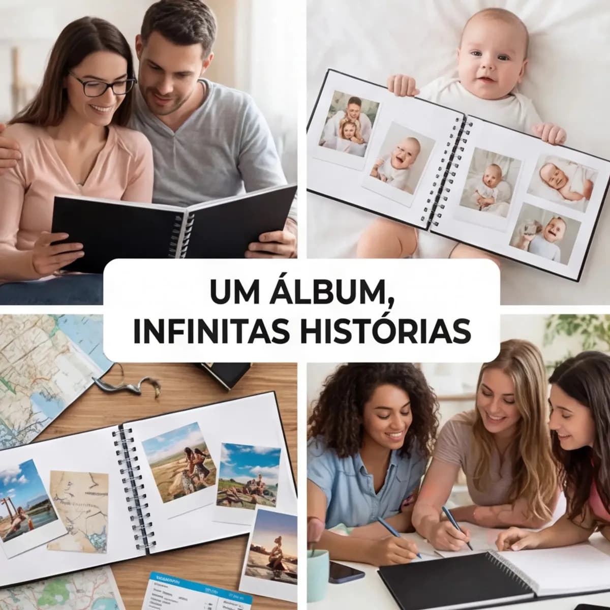 Álbum Scrapbook Namorados Dourado Capa Dura 15x21cm 50 Pág Marrom-claro Nós — imagem 6