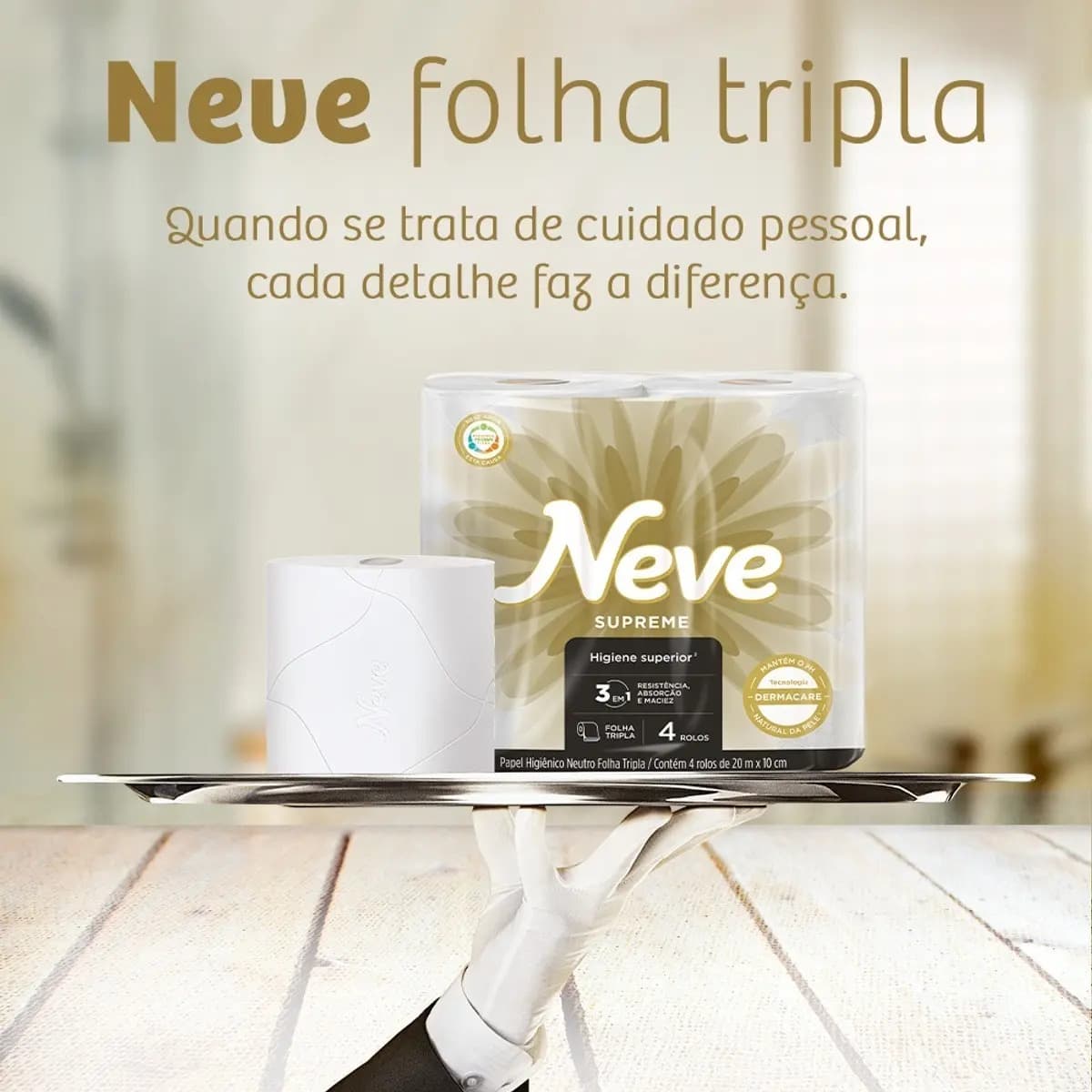 Papel Higiênico Supreme Folha Tripla 24 Rolos Neve Folha Tripla — imagem 5