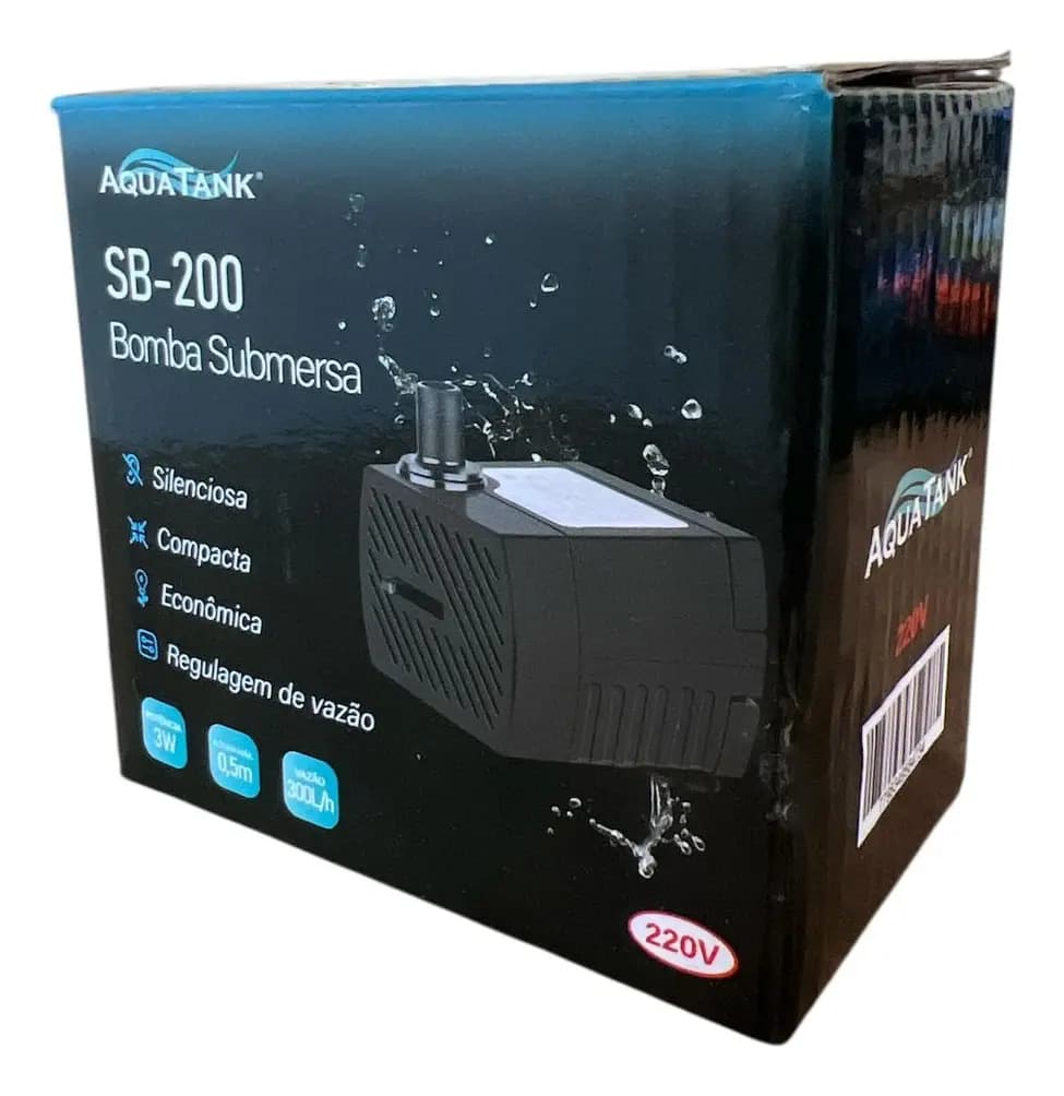 Bomba Submersa AquaTank SB-200 Aquário Fonte 300 L/H — imagem 4