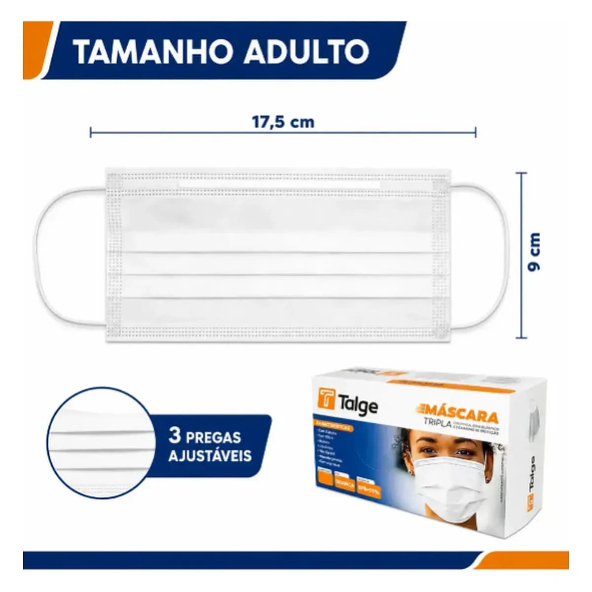 Kit 150 Máscaras Cirúrgicas Descartáveis Tripla Camada Brancas — imagem 5