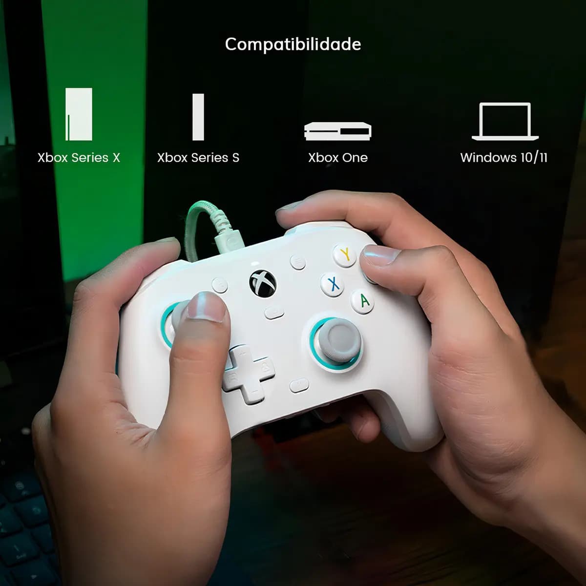 Controle GameSir G7 SE com Fio para Xbox One Series S X PC Hall Effect Botões Mecânicos Cor Branco — imagem 3