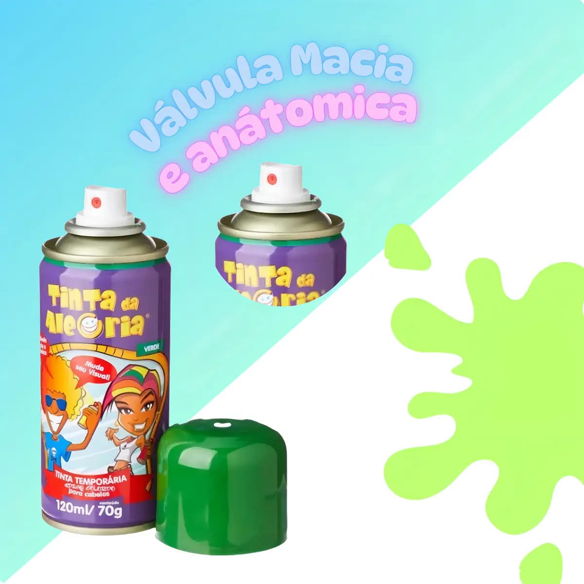 Tinta Spray Carnaval Festa Cabelo Temporária Rosa 150ml Colorida Lavável — imagem 6