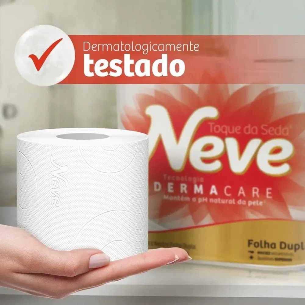Papel Higienico Toque De Seda Folha Dupla 24 Unidades Neve — imagem 3