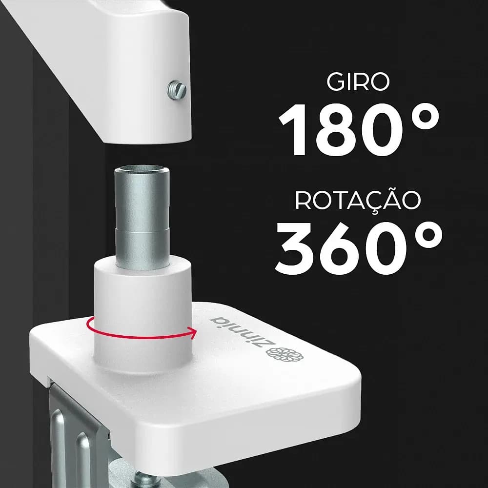 Suporte Articulado Para Monitor 13 a 32 Pistão a Gás Ajustável Zinnia Nimbo 110 Branco — imagem 4