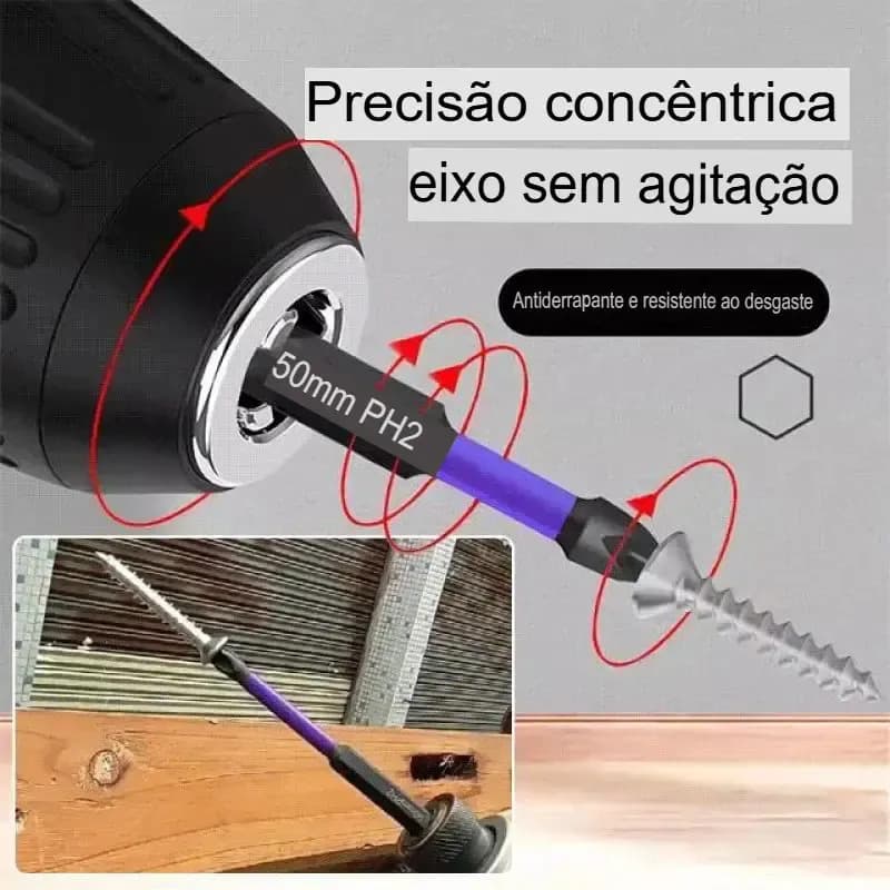 Kit 6 Pontas Bits Super Magnética Ponteira Ph2 Parafusadeira — imagem 5