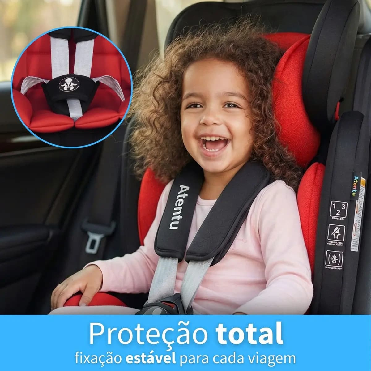 Cadeirinha Infantil Para Carro 9-36kg Passeio Com Segurança Cadeirinha Infantil Vermelho — imagem 5