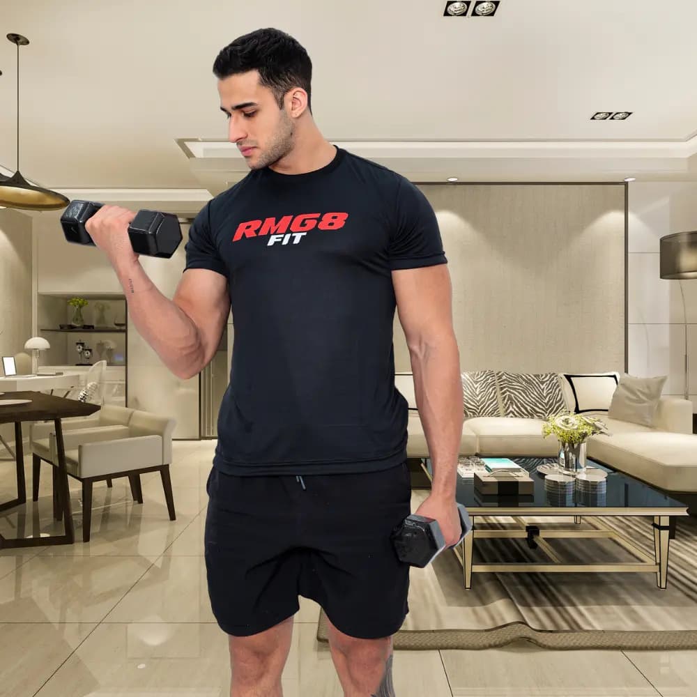 Halter RMG8 Fit 6kg Emborrachado Sextavado Treino Peso Musculação — imagem 4