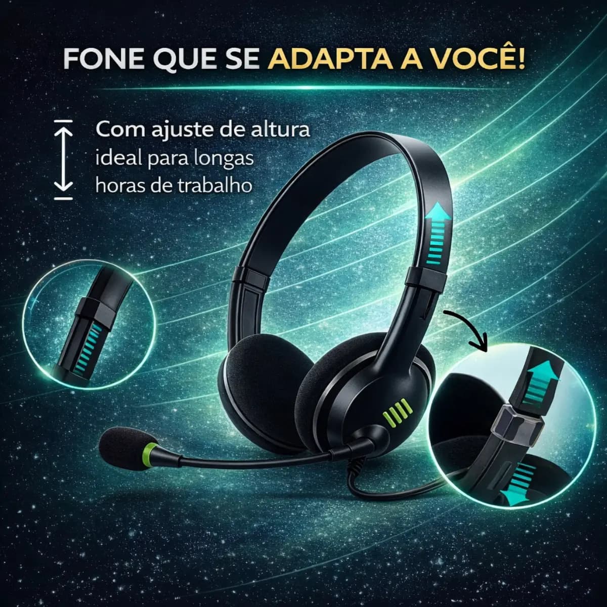 Fone De Ouvido Headset Office Usb Microfone Reunião Empresa Call Computador Telefone Pc Notebook Microfone Para Reunião Home Office Jogos Trabalho — imagem 3