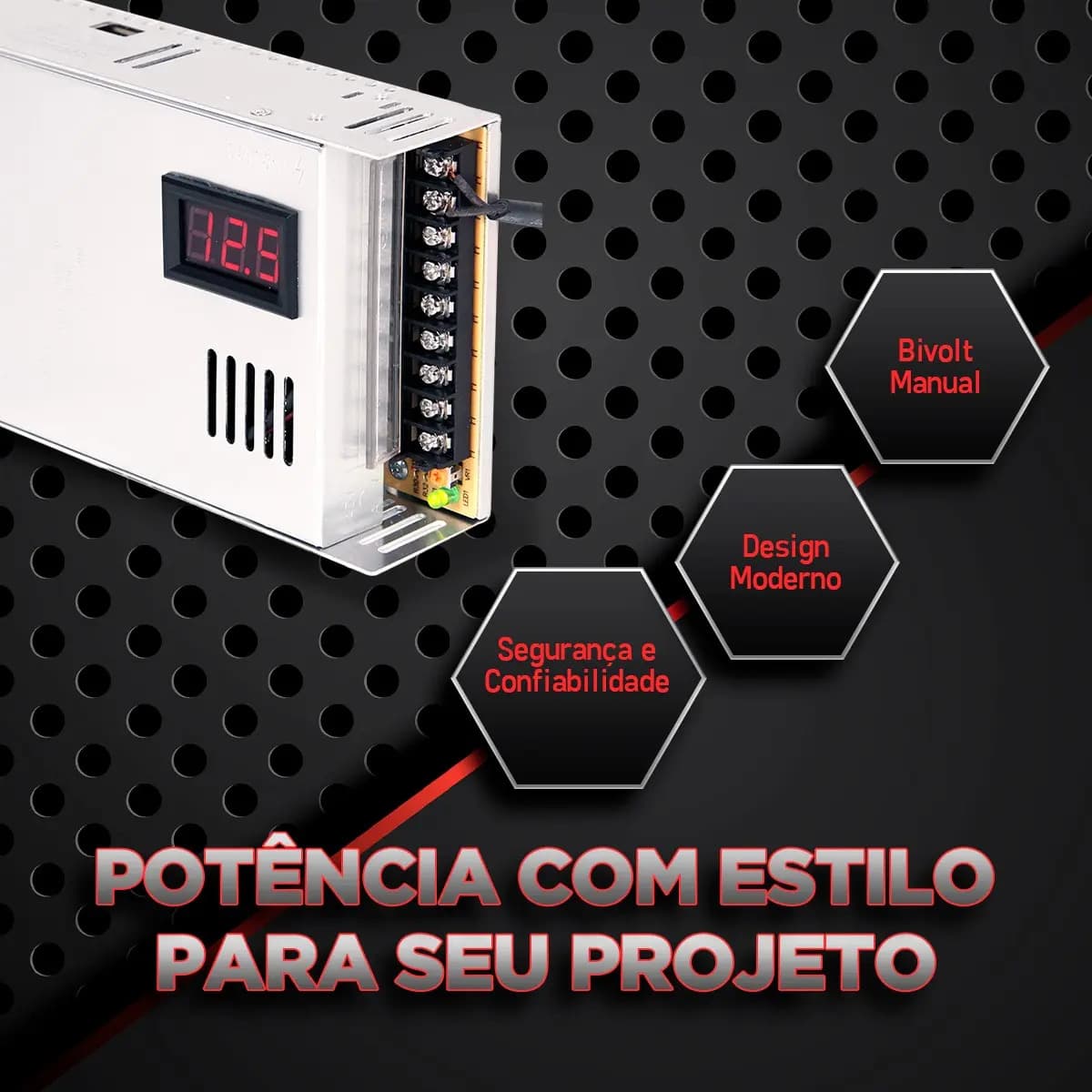 Fonte Chaveada 12v 90a 1200w Bivolt Estabilizada Som Automotivo Led Cftv Impressora 3d Lumiville — imagem 2