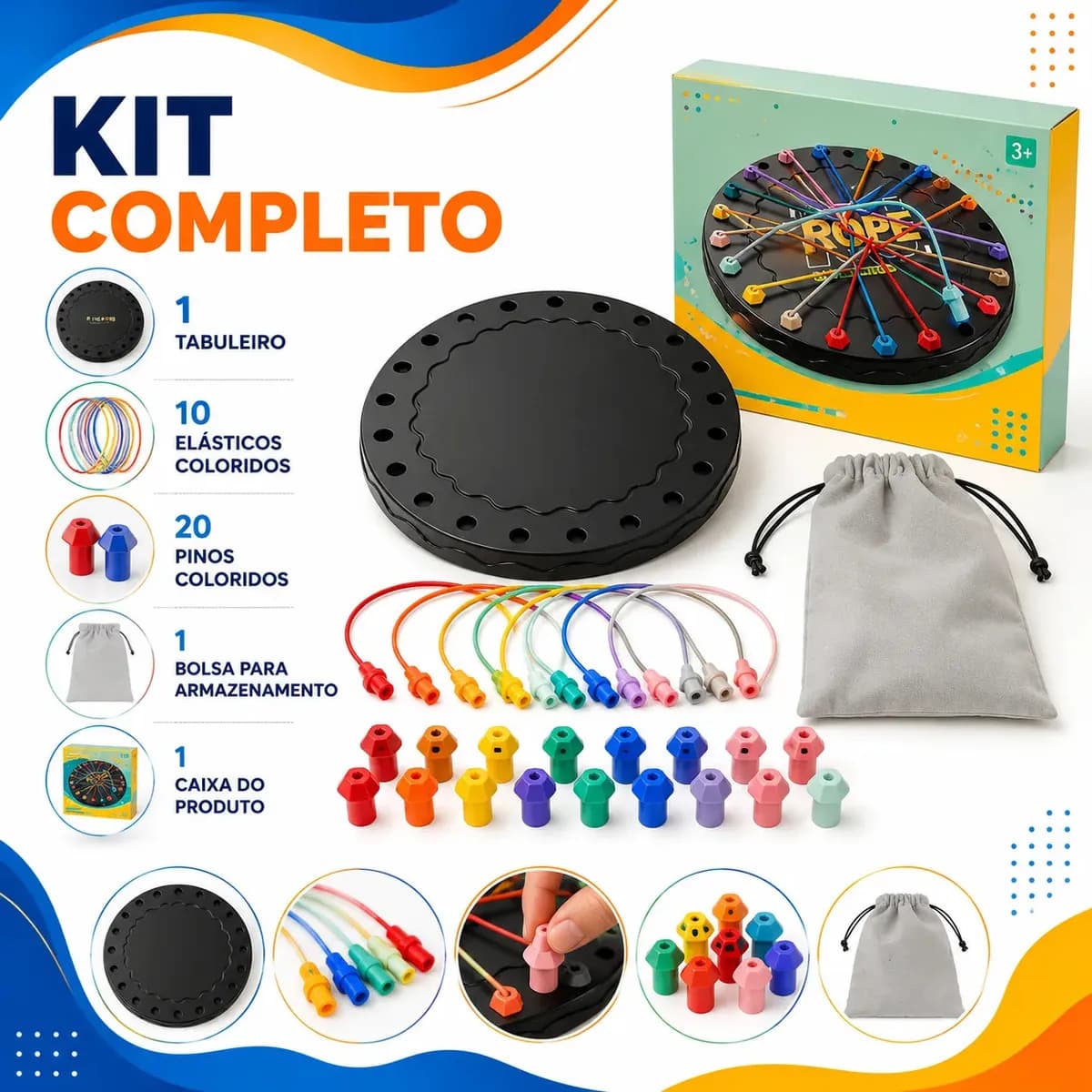 Jogo Desafio Desenrolar Cordas Anti Estresse Raciocínio Quebra Cabeça Babuu Brinquedos Educativos — imagem 2