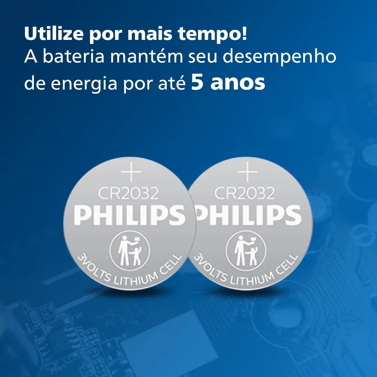 05 Baterias Pilha CR2032 3V Philips CR2032P5B/59 Moeda 1 Cartela — imagem 6