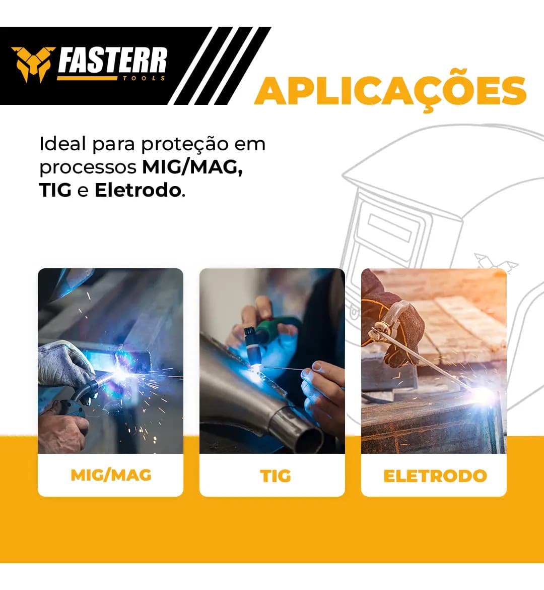 Máscara De Solda Automática Escurecimento Fasterr Fst038 Cor DIN11 — imagem 5