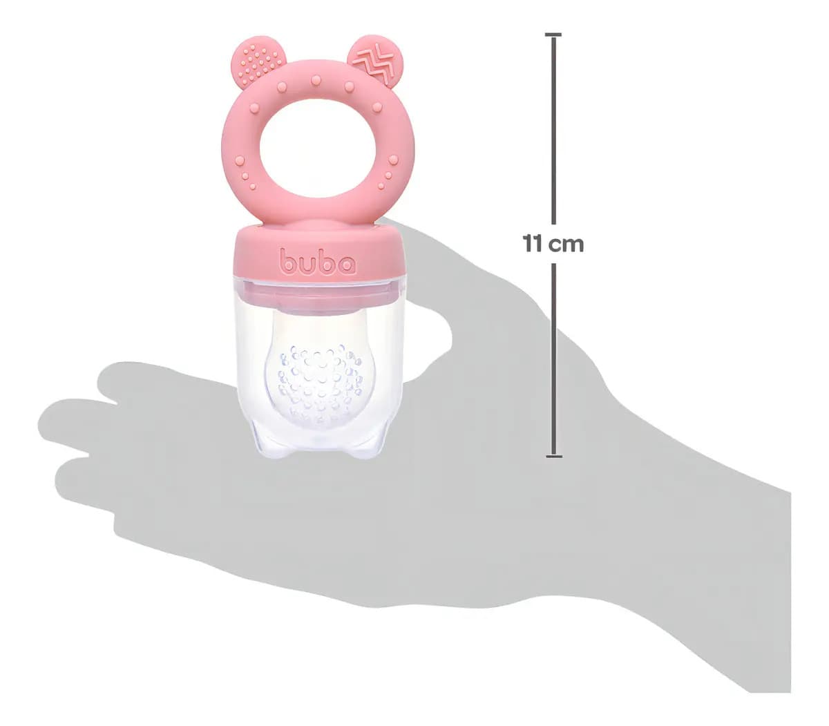 Porta Frutinhas Silicone Ursinho Rosa Lanchinho 18853 Buba — imagem 4