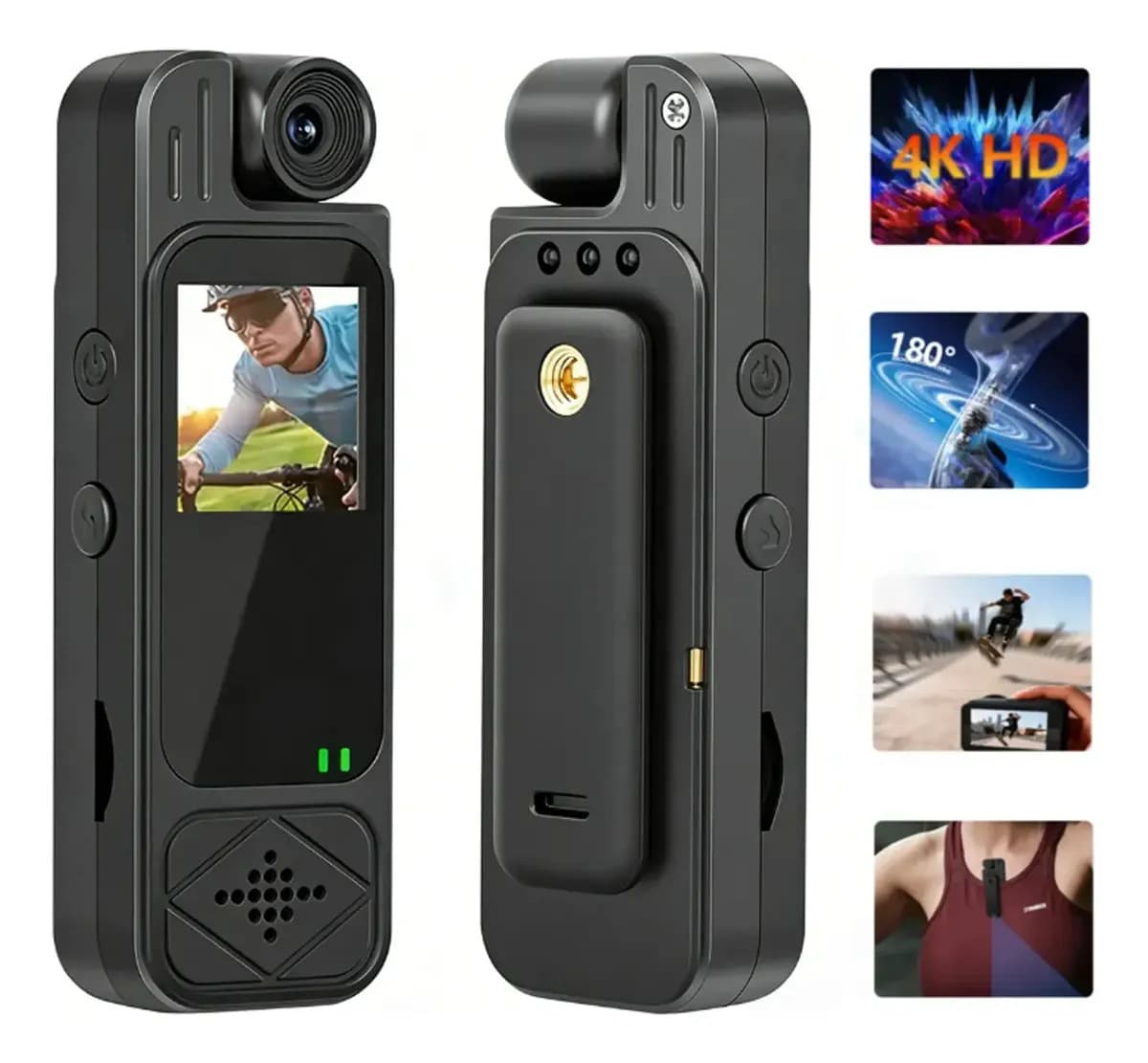 Mini Câmera Corporal Body Cam Lente 180° Pro Sporte4k — imagem 4