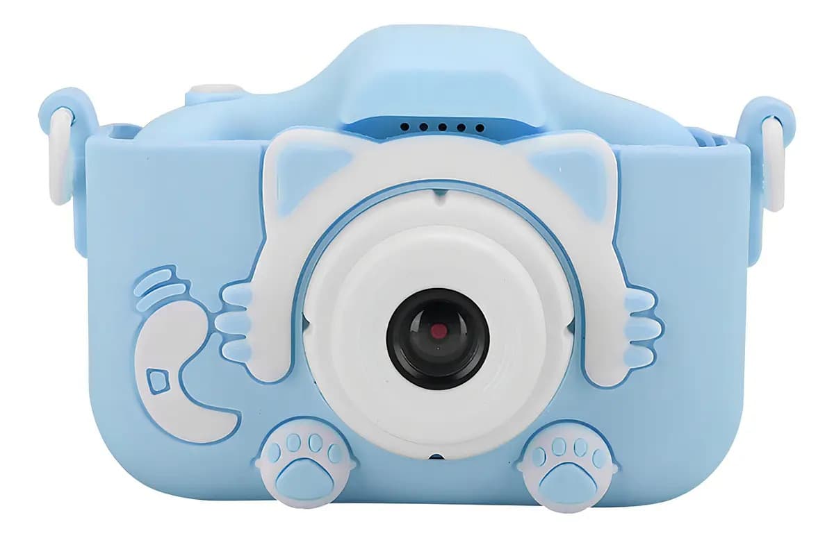 Máquina Fotográfica Digital Infantil Sd Vídeos Hd Fotos Jogo Cor Azul