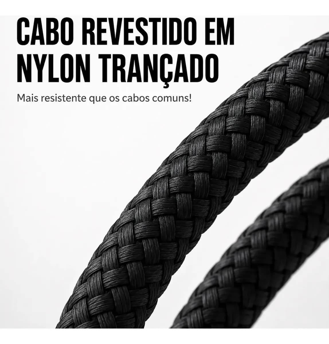 Cabo Carregador Usb-c Tipo C Turbo 60w Carga Rápida Nylon Trançado Premium 1M Reforçado Resistente Compatível Samsung Xiaomi Motorola iPhone 15 16 17 Notebook T — imagem 5