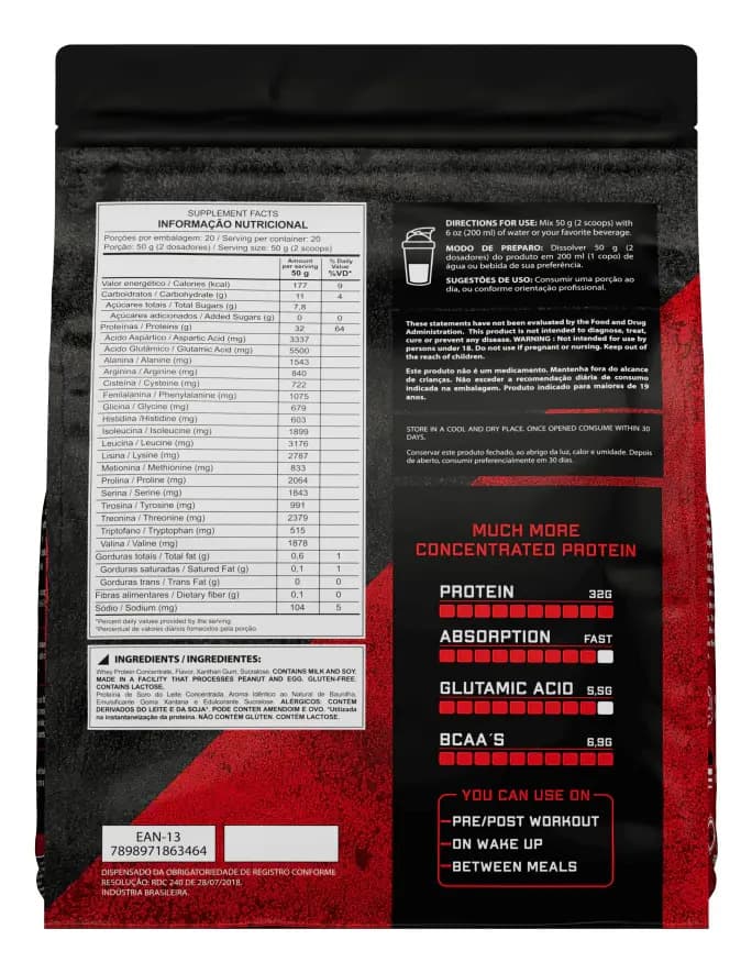 Whey Protein Concentrado 1kg Morango Dark Lab — imagem 2