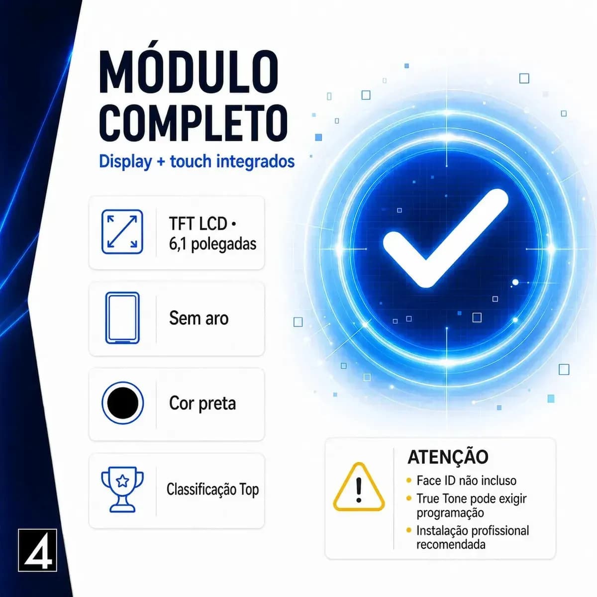 Tela Compatível iPhone 11 6.1 A2111 A2221 A2223 Top + Brinde / Frontal Display LCD Touch Módulo 4 STORE PREMIUM — imagem 2