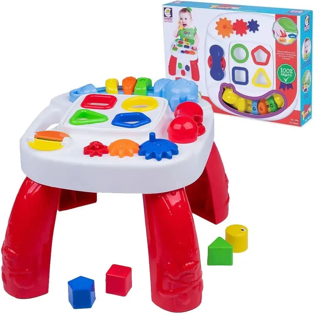 Mesa Infantil Didática Divertida Play Time Vermelha Cotiplás — imagem 4