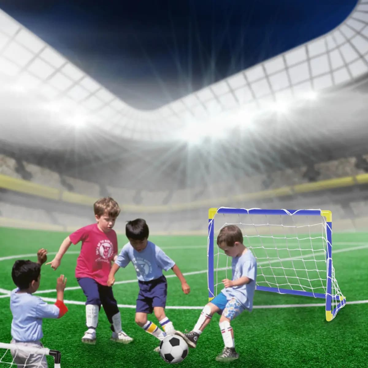 Trave Futebol Gol Kit Mini Golzinho Infantil Brinquedo Bola Azul — imagem 6