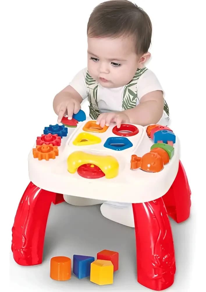 Mesa Infantil Didática Divertida Play Time Vermelha Cotiplás — imagem 5