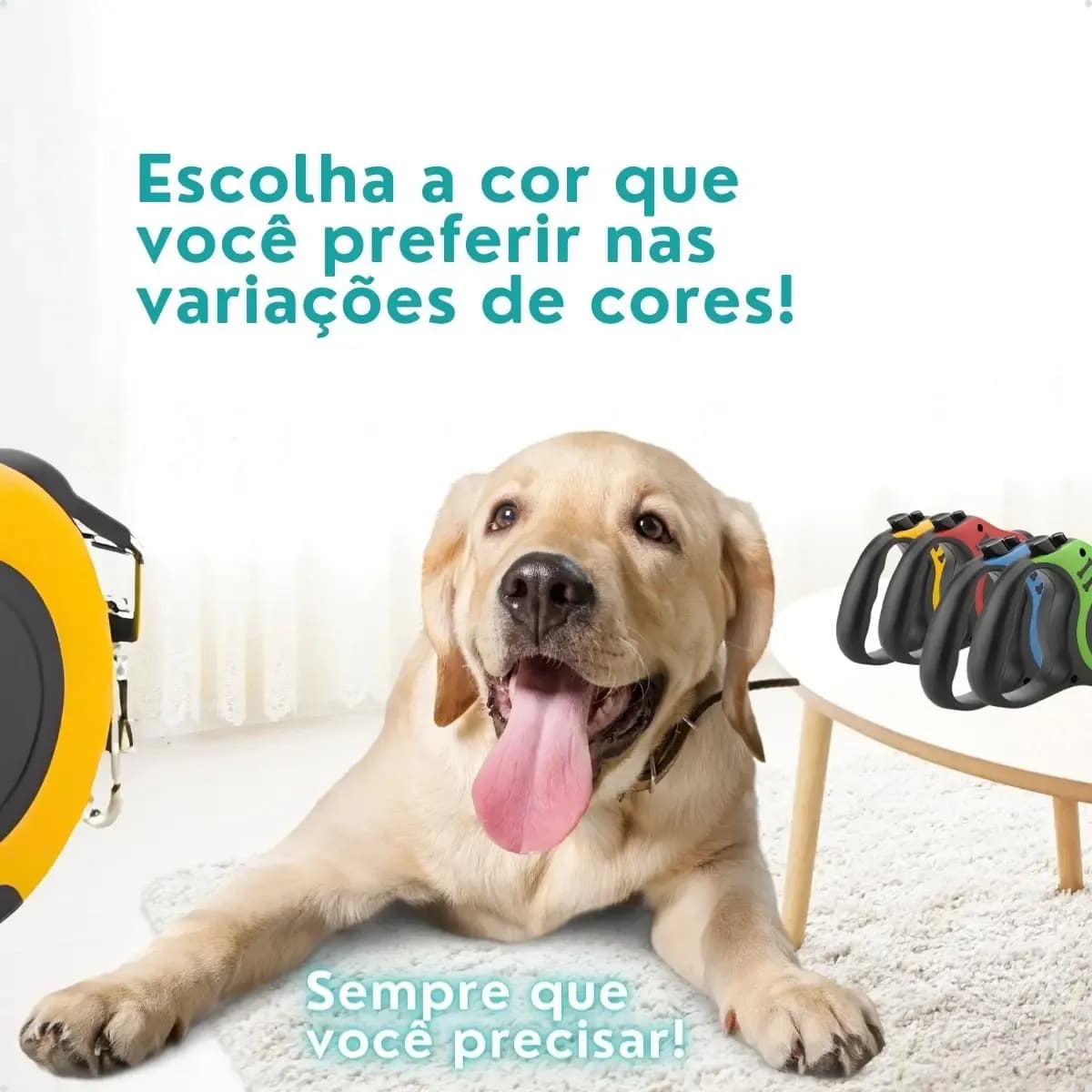 Coleira Pet Guia Retrátil P/ Cachorro Gato 5 Metros Até 20kg Cor Verde — imagem 3
