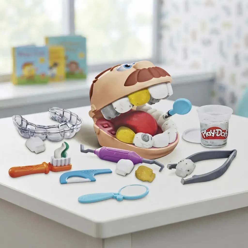 Massinha de Modelar Infantil Brincando de Dentista, Play-Doh - Conjunto de Brinquedo com 9 Acessórios e 6 Potes - A partir de 3 Anos — imagem 2