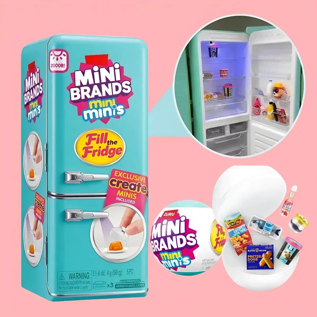 Mini Geladeira Brinquedo +2 Bolas Mini Brands Surpresa Azul-turquesa — imagem 5