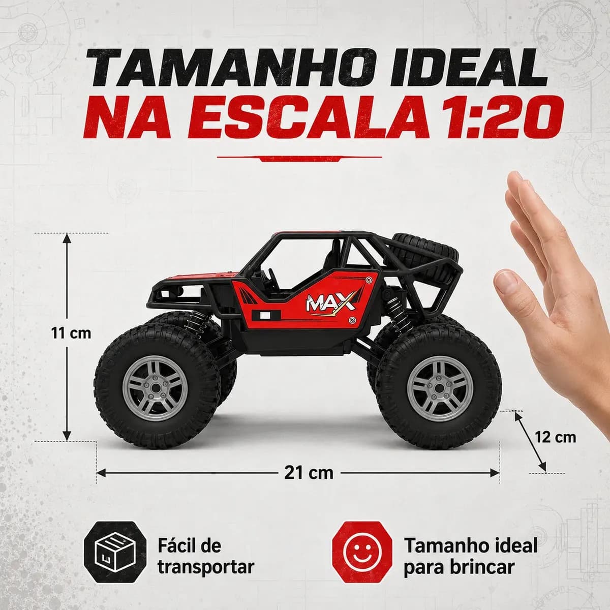 Carrinho Controle Remoto Rally Jipe Max Carro Grande Bateria Recarregavel Off Road Com Amortecedores 4x4 Brinquedo Kizumba — imagem 6